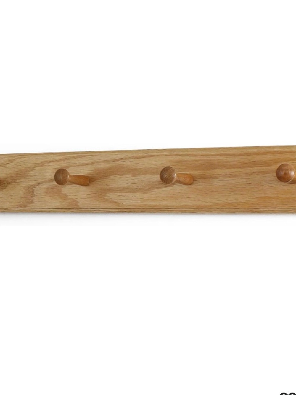 Natural Wood Wall Peg Rail - 4 Hook